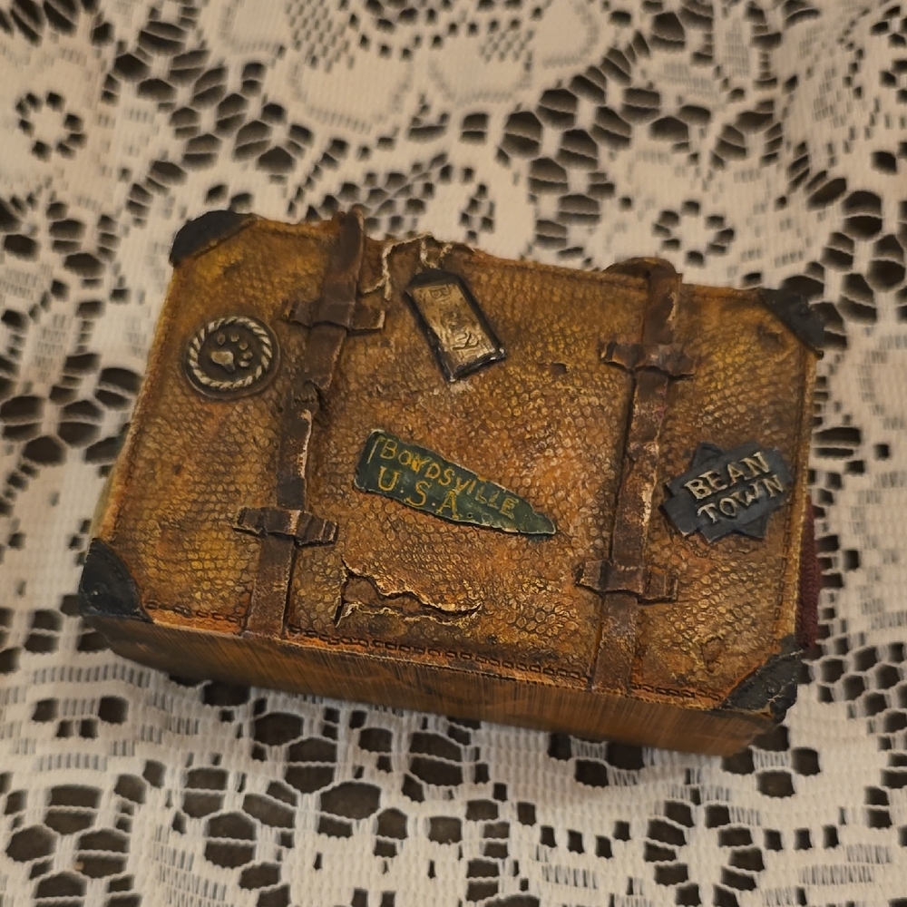 Boyds Bears Rustic Brown Suitcase Accent